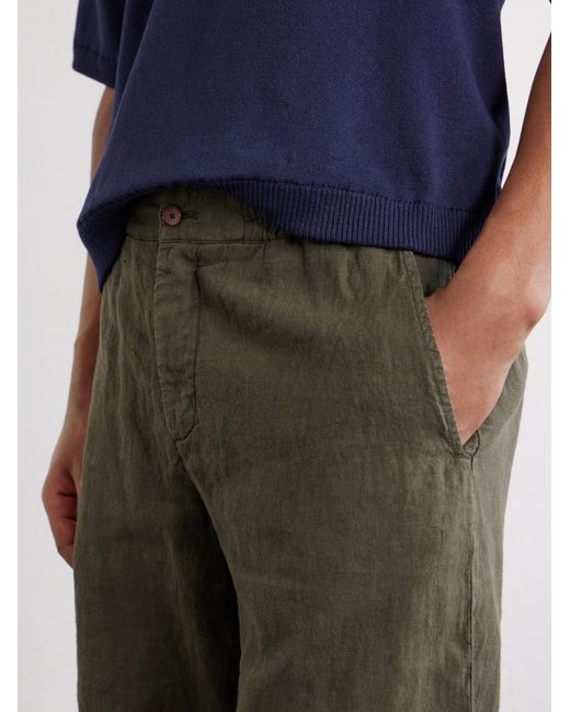 Mr P. Green Straight-Leg Linen Shorts for men