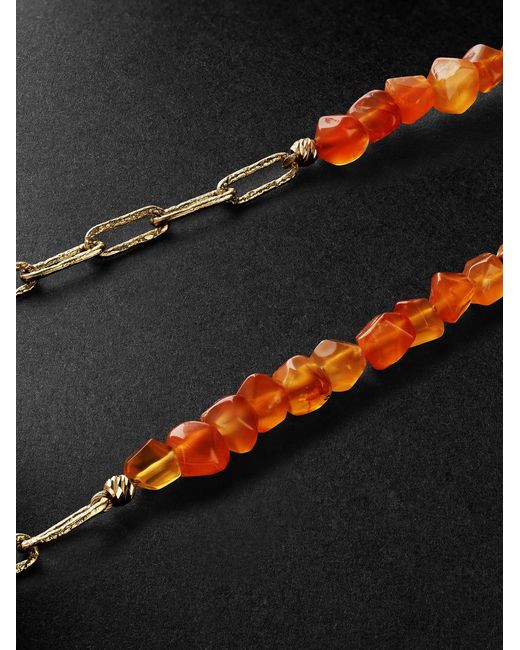 Healers Fine Jewelry Black Fire Recycled Cornelian Chain Necklace for men
