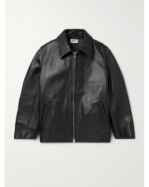 Agolde Black Chadwick Full-Grain Leather Jacket for men
