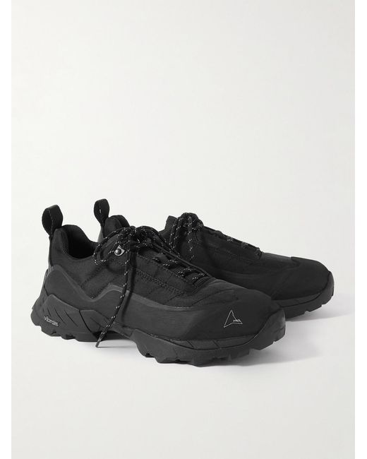 Roa Black Katharina Rubber And Leather-Trimmed Mesh Hiking Sneakers for men