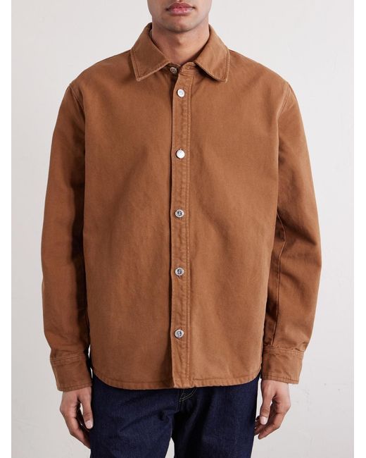 Cotton Overshirt di A.P.C. in Brown da Uomo