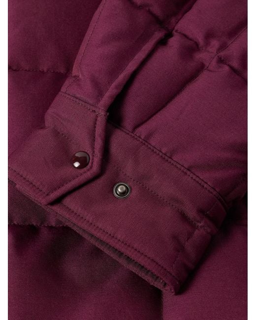 Visvim Purple Coach Appliquéd Quilted Wool And Silk-Blend Twill Down Jacket for men