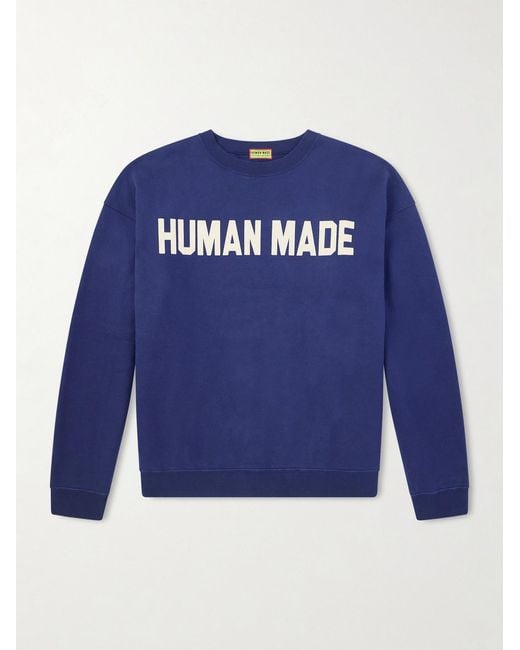 Human Made Blue Logo-print Cotton-jersey Sweatshirt for men