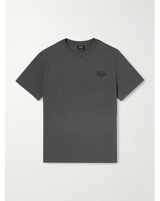 A.P.C. Blue Logo-embroidered Cotton-jersey T-shirt for men