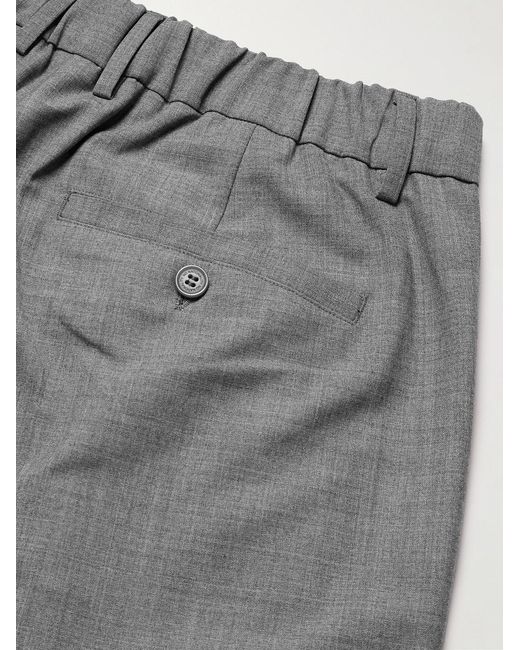 NN07 Gray Kay 10037 Wide-Leg Pleated Woven Trousers for men