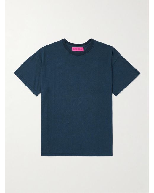 The Elder Statesman Blue Cotton And Linen-blend Jersey T-shirt for men