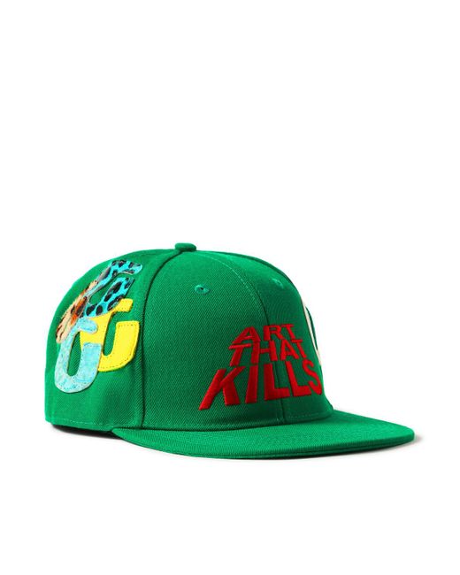 GALLERY DEPT. Green Atk G-patch Embellished Cotton-twill Baseball Cap