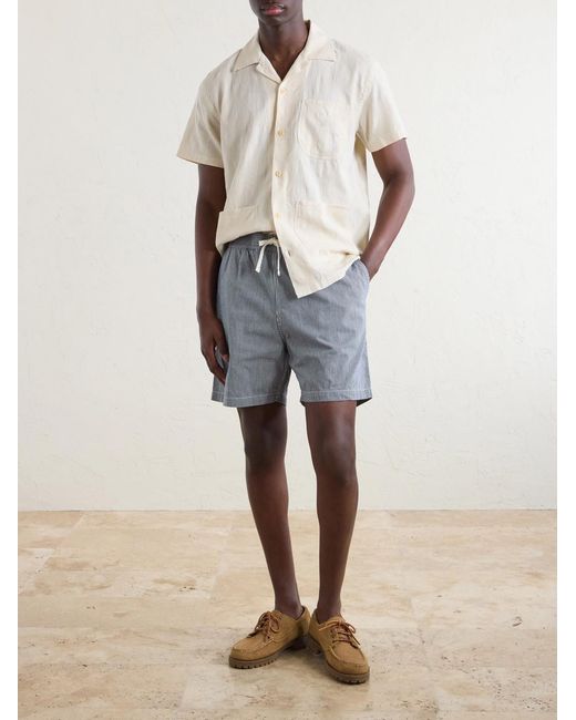 Drake's Natural Camp-Collar Linen Shirt for men