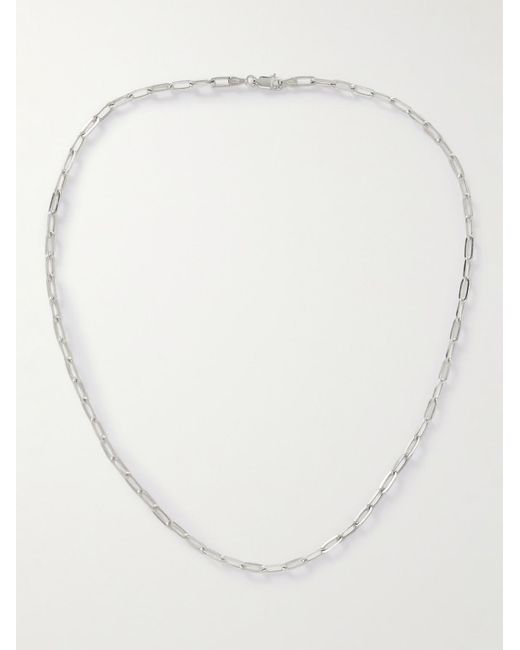 Hatton Labs White Paperclip Silver Chain Necklace for men