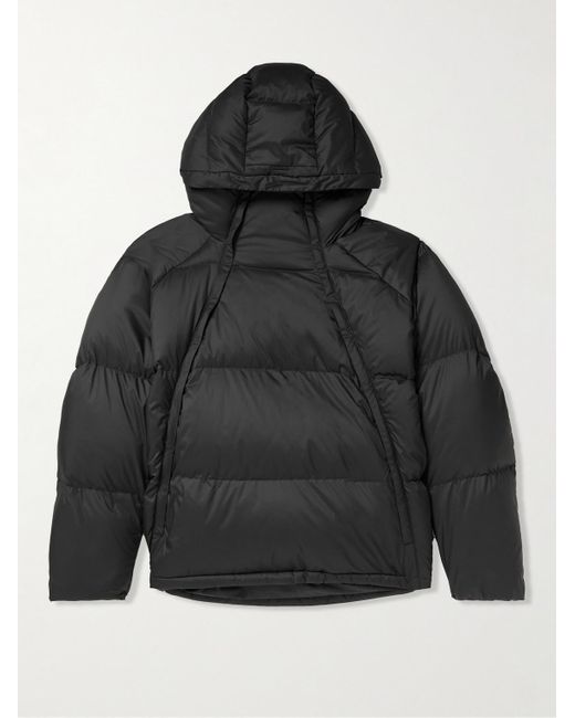 Snow Peak Black Octa Quilted Recycled Shell Hooded Jacket for men