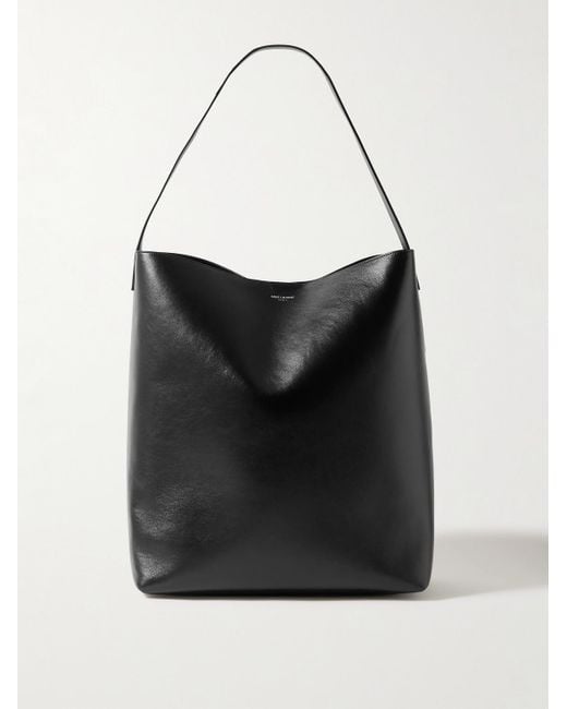 Saint Laurent Black Bold Leather Tote Bag for men