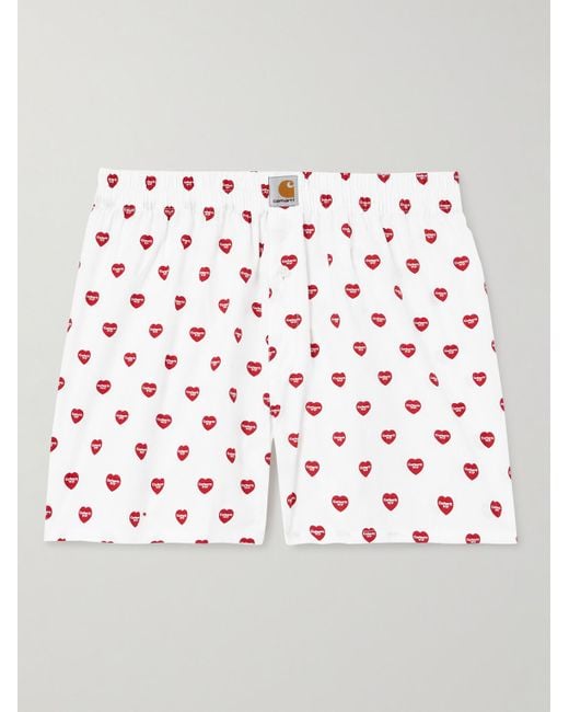 Carhartt Gray Logo-print Cotton Boxer Shorts for men