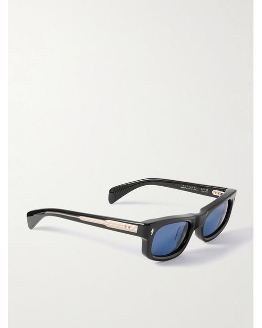 Jacques Marie Mage Blue Initials Rectangular-Frame Acetate Sunglasses for men