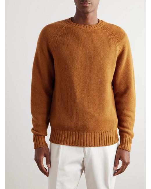Umit Benan Brown Cashmere Sweater for men