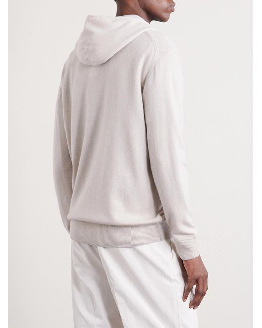 Eleventy Natural Cashmere Zip-up Hoodie for men