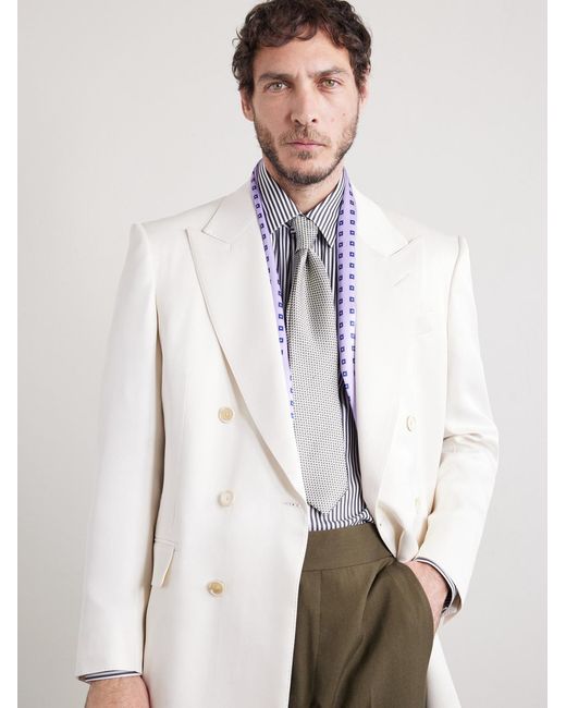 Tom Ford White 8cm Silk-jacquard Tie for men