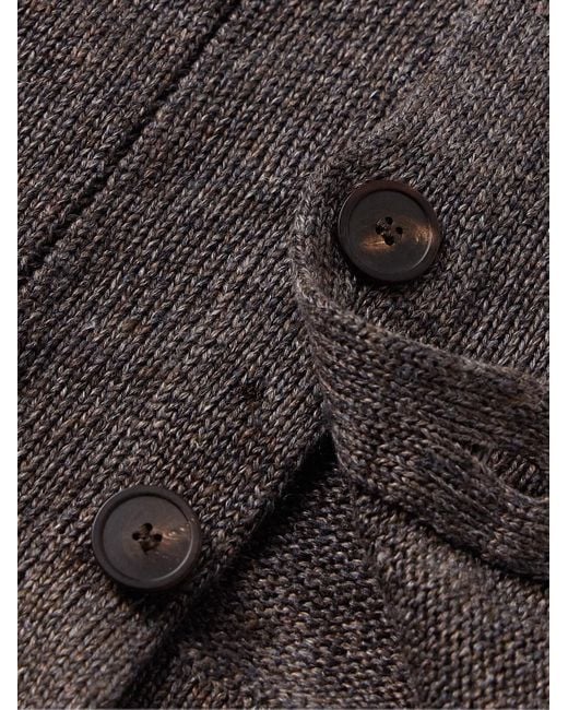 Inis Meáin Gray Pub Jacket Linen Cardigan for men