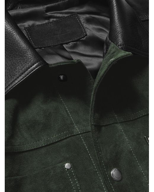 Mr P. Green Full-Grain Leather-Trimmed Suede Chore Jacket for men