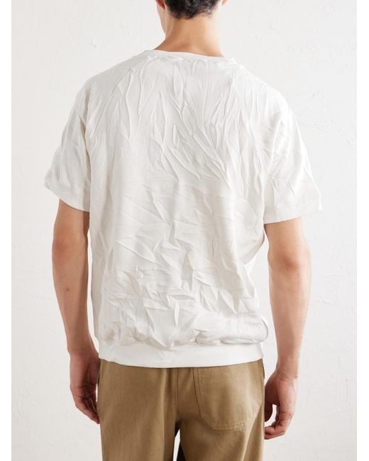 Acne White Fansas Logo-print Crinkled-jersey T-shirt for men