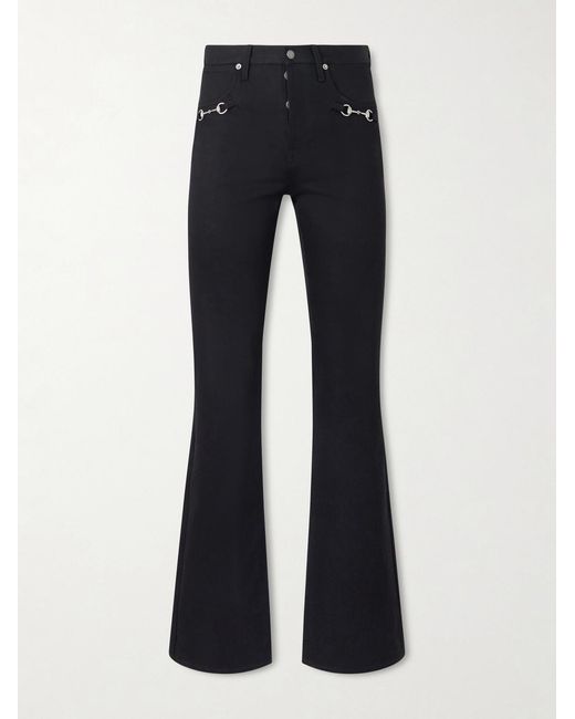 Gucci Blue Flared Horsebit-Embellished Jeans for men