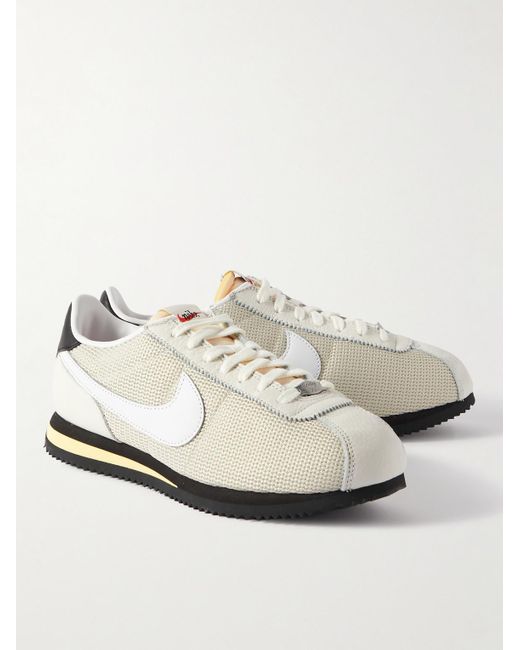 Nike White Cortez Leather And Mesh Sneakers for men