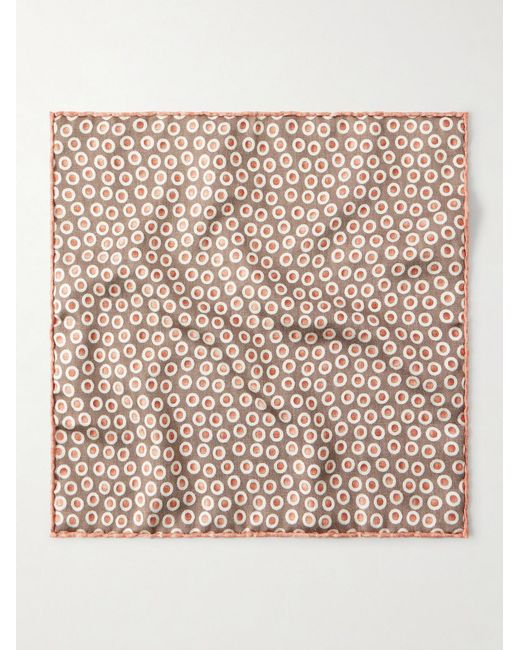 Brunello Cucinelli Natural Polka-Dot Silk Pocket for men