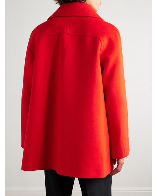 Valentino Garavani Red Embellished Wool Coat for men