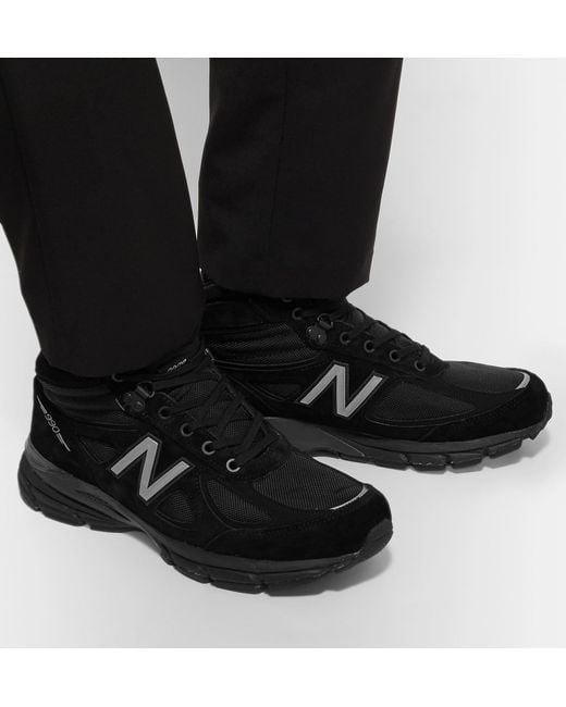 New Balance 990v4 Suede And Mesh High-top Sneakers in Black for Men | Lyst