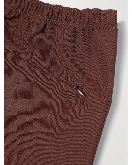 Needles Brown W.U. Flared Logo-Embroidered Twill Trousers for men
