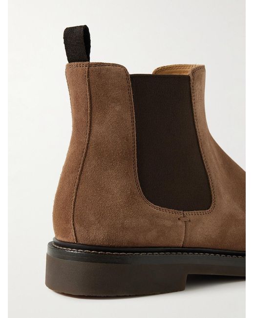 Brunello Cucinelli Brown Suede Chelsea Boots for men