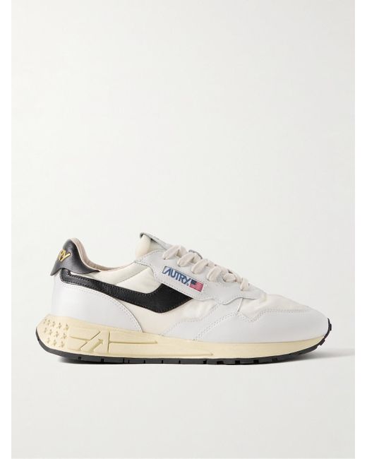 Autry White Reelwind Leather And Nylon Sneakers for men