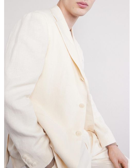 Saman Amel Natural Linen Suit Jacket for men