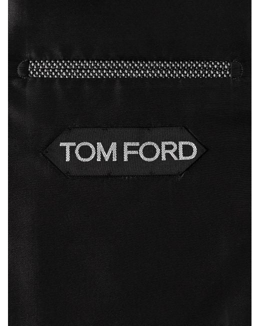 Tom Ford Gray Double-Breasted Birdseye Wool Suit Jacket for men