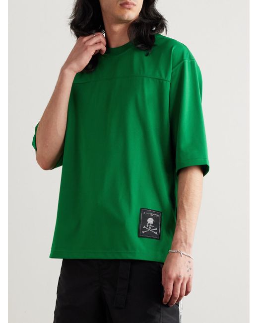 MASTERMIND WORLD Green Logo-appliquèd Printed Jersey T-shirt for men