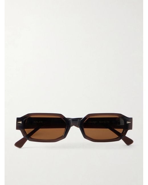 Ahlem Brown Jules Oval-Frame Tortoiseshell Acetate Sunglasses for men