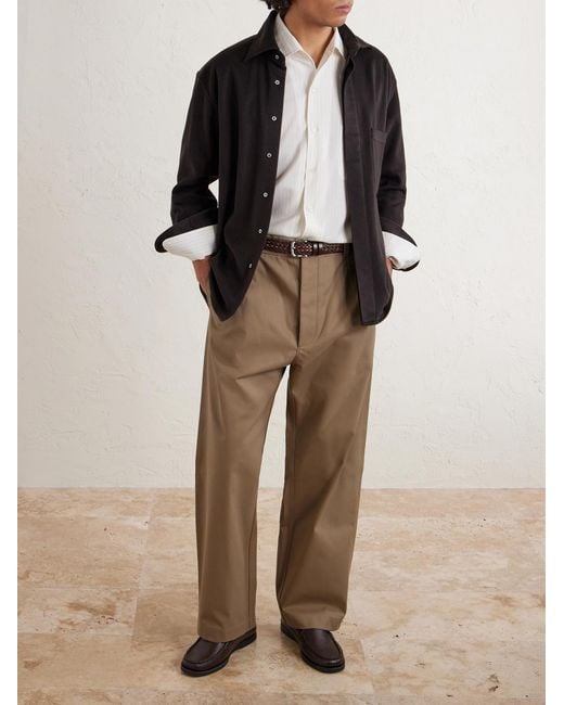Loro Piana Natural Fuji Cleveland Cotton-gabardine Wide-leg Trousers for men