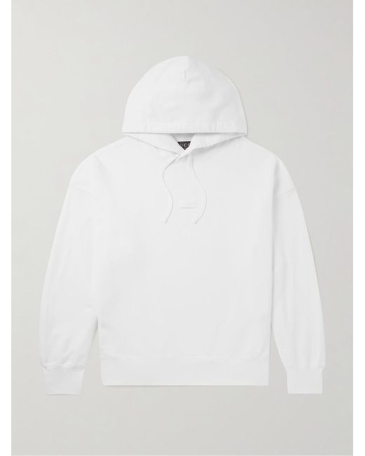 Gucci White Logo-appliquéd Cotton-jersey Hoodie for men