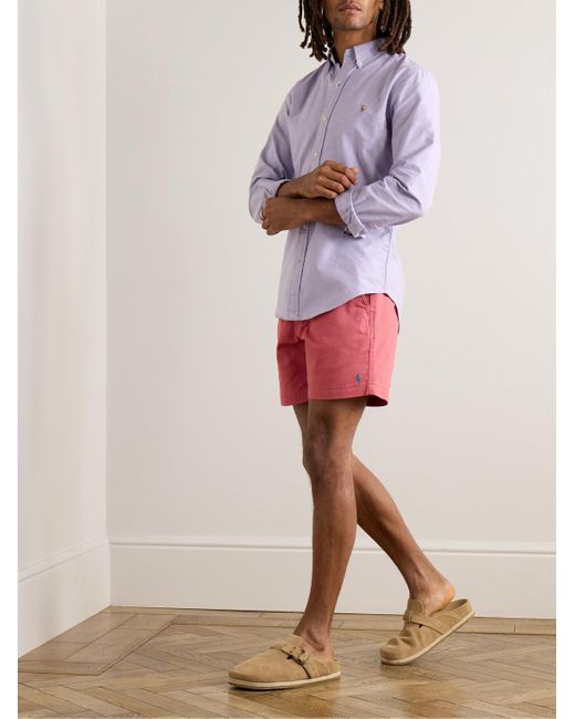 Polo Ralph Lauren Straight Leg Cotton Blend Twill Bermuda Shorts in Pink for Men Lyst UK