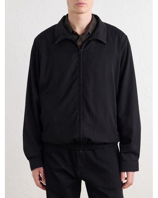Our Legacy Black Casino Tencel Lyocell-Blend Twill Blouson Jacket for men