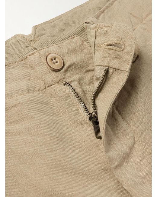 Shorts a gamba dritta in misto lino e cotone di Polo Ralph Lauren in Natural da Uomo