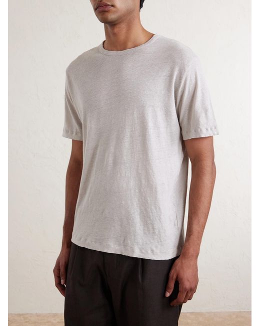 Hartford White Linen-jersey T-shirt for men