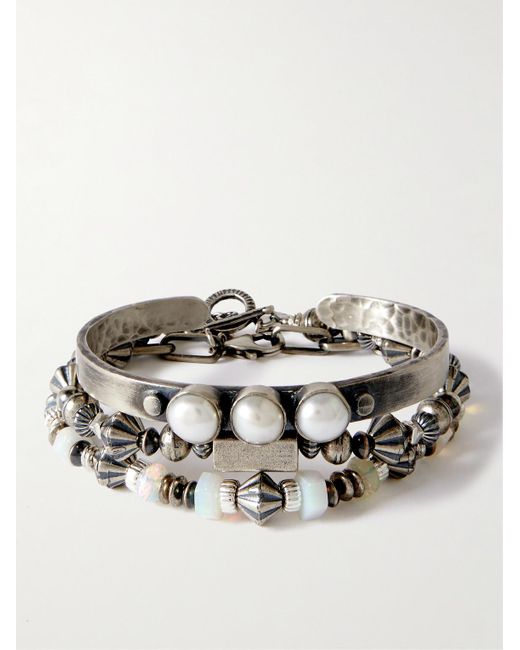 Set Di Tre Bracciale di Peyote Bird in Metallic da Uomo