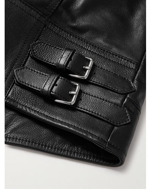 Tom Ford Black Full-Grain Leather Biker Jacket for men