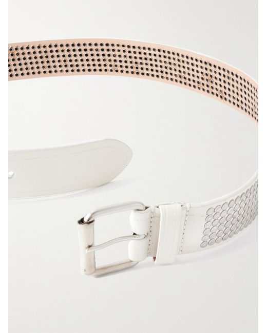 Dries Van Noten Natural 4Cm Studded Leather Belt for men