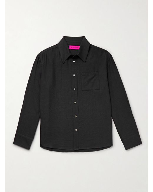 The Elder Statesman Black Wool And Cashmere-Blend Twill Shirt for men
