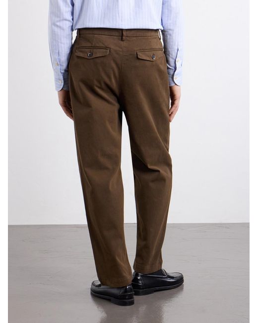 Barena Brown Straight-Leg Cotton-Blend Gabardine Trousers for men