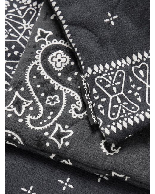 Kapital Gray Tie-detailed Quilted Bandana-print Cotton-jersey Hoodie for men