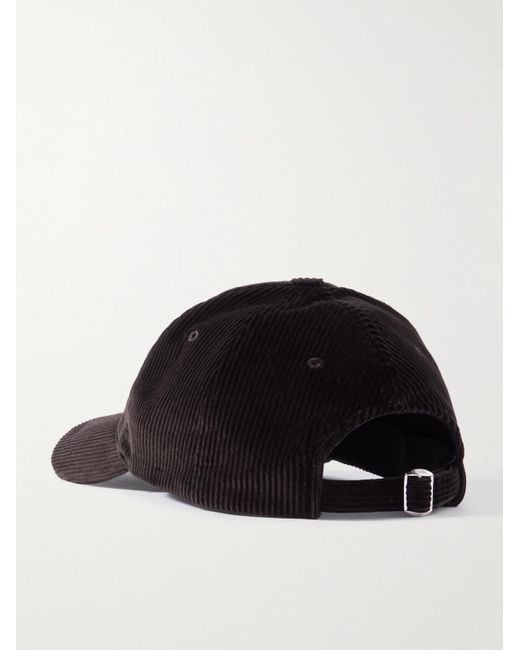 Loewe Black Logo-appliquéd Cotton-corduroy Baseball Cap for men