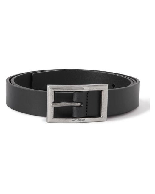 Saint Laurent Black 3cm Leather Belt for men