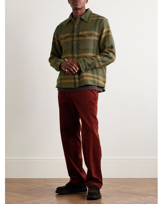 Corridor NYC Green Checked Cotton-Twill Jacket for men